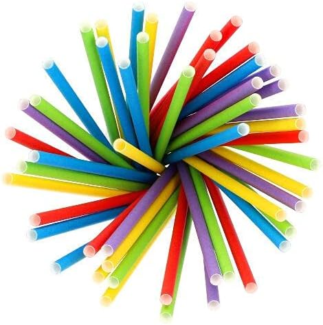 Papstar Shake-Halme, Papier Ø 8 mm, 25 cm farbig sortiert 88481 Papiertrinkhalme Papierstrohhalme Sh