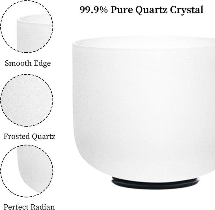 KVKA 20cm Klangschalen, 432Hz F note 8 inch Weiss Chakra Klangschale für Yoga Meditation Sound Heali