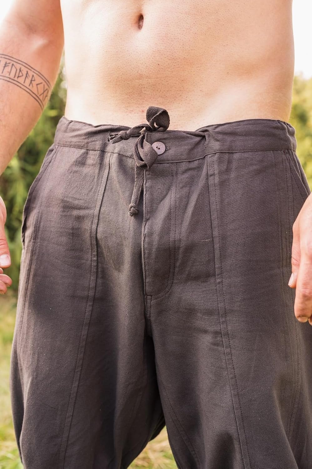 Leonardo Carbone® Wikingerhose mit Beinschnürung Magnus - Herren Hosen, Mittelalter Kleidung, Wiking