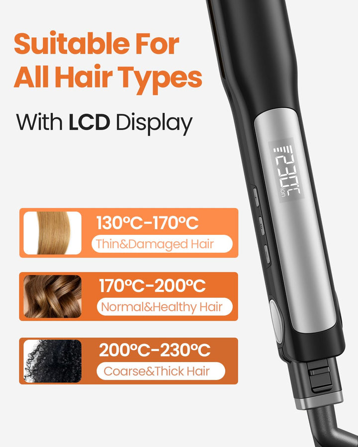 Faszin Haarglätter mit Platten aus glattem Titan, Glätteisen mit negativen Ionen, 20S schnelles Aufh