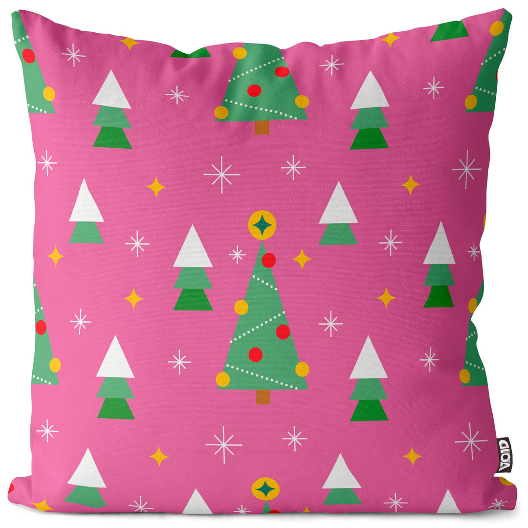 VOID Weihnachtsstern Bäume rosa Kissenbezug Kissenhülle Sofakissen Kissen Deko Weihnachten Winter We