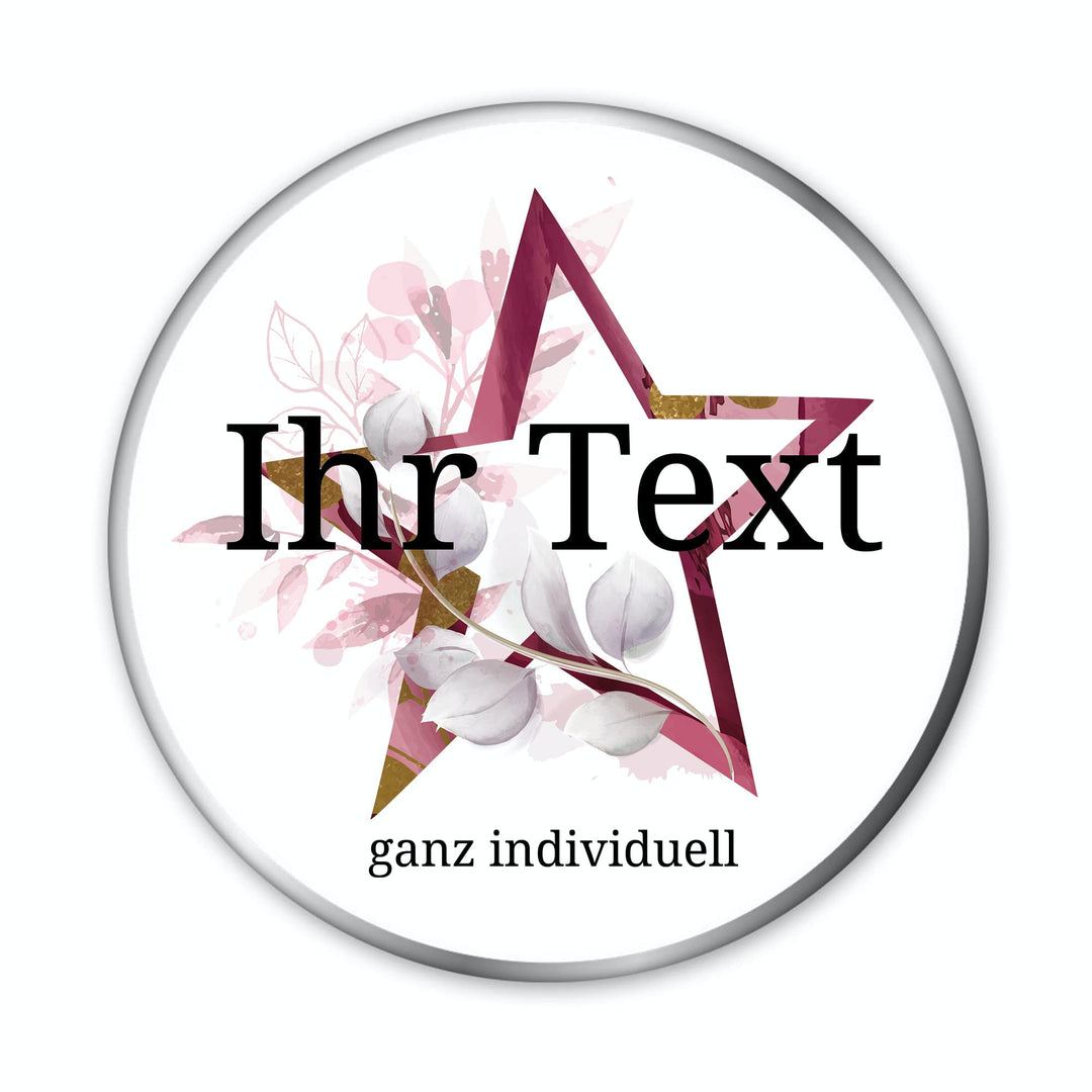 STEMPEL-FABRIK – personalisierbare runde Dose mit Name oder Wunschtext – Aquarell Motiv mit rotem St