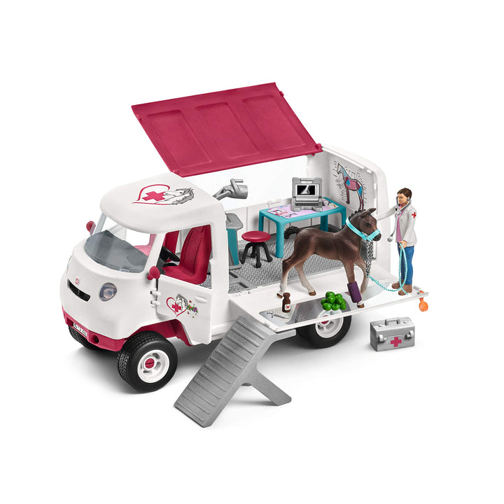 SCHLEICH 42370 Mobile Tierärztin mit Hannoveraner Fohlen, für Kinder ab 5 Jahren, Horse Club - Spiel
