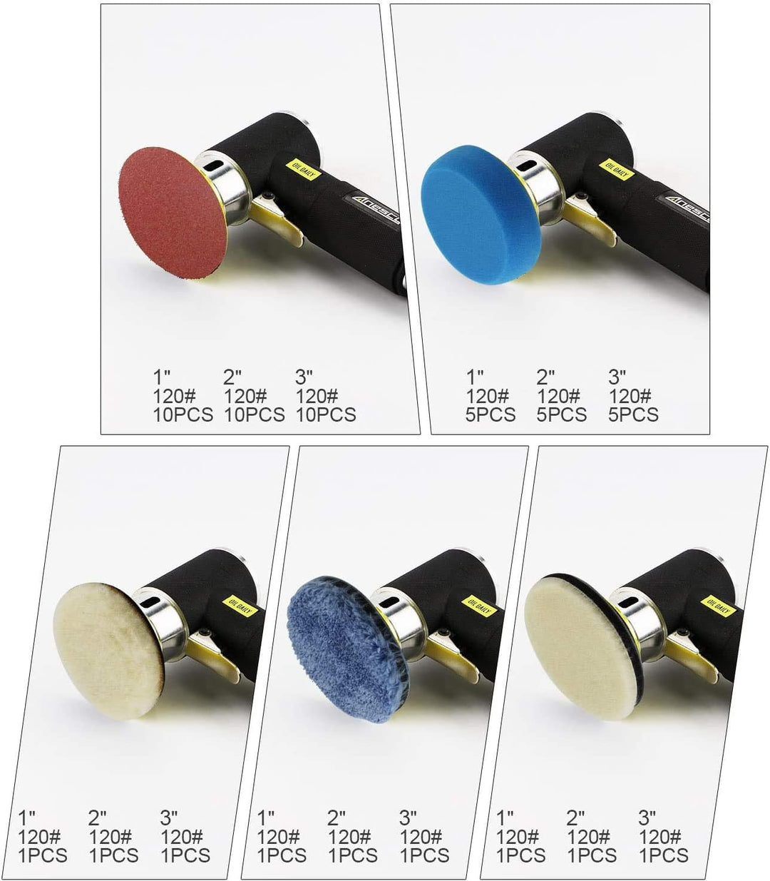 Anesty 25mm 50mm 75mm Druckluft Exzenterschleifer Mini Poliermaschine Auto Polierer Set