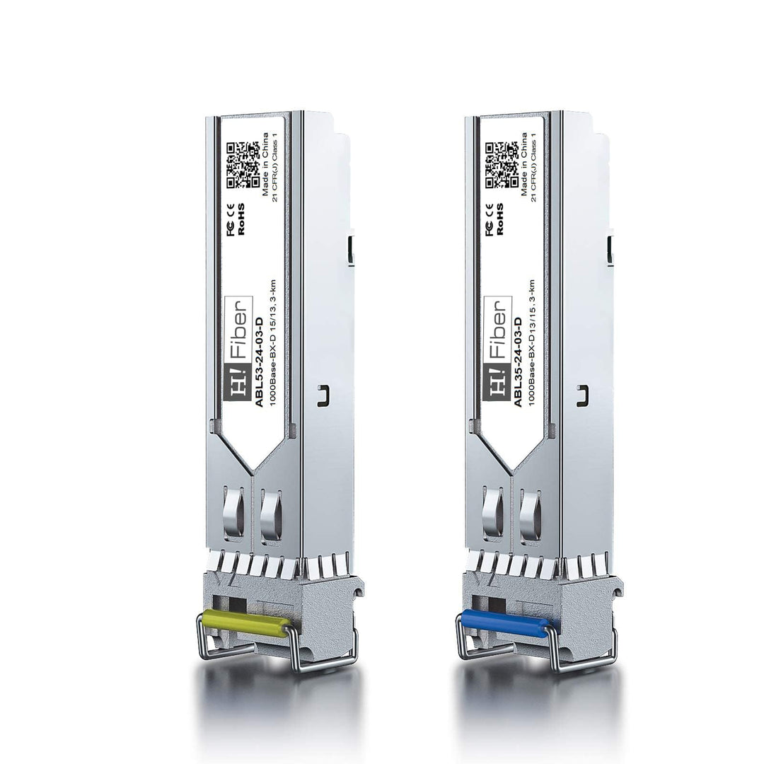 H!Fiber.com 1.25G SFP Bidi Transceiver, 1000Base-BIDI 1550nm/1310nm SMF, a Paar Single-Mode SFP Modu