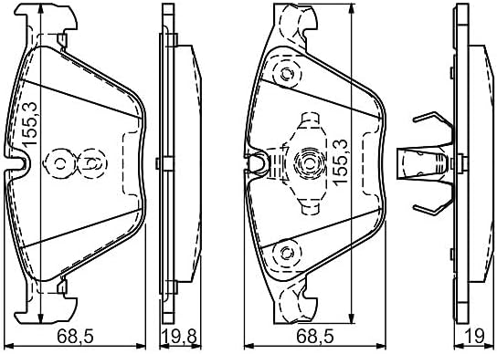 Bosch BP1470 Bremsbeläge - Vorderachse - ECE-R90 Zertifizierung - vier Bremsbeläge pro Set
