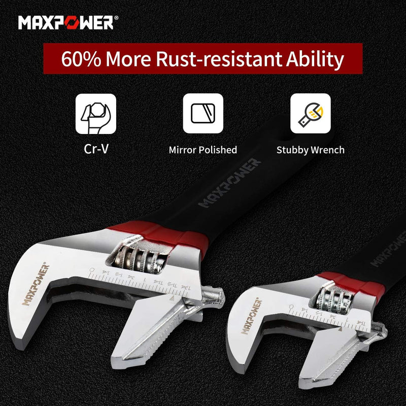 MAXPOWER 2 Stücke Verstellbarer Schraubenschlüssel Set 150 mm/200 mm Schraubenschlüssel Verstellbar