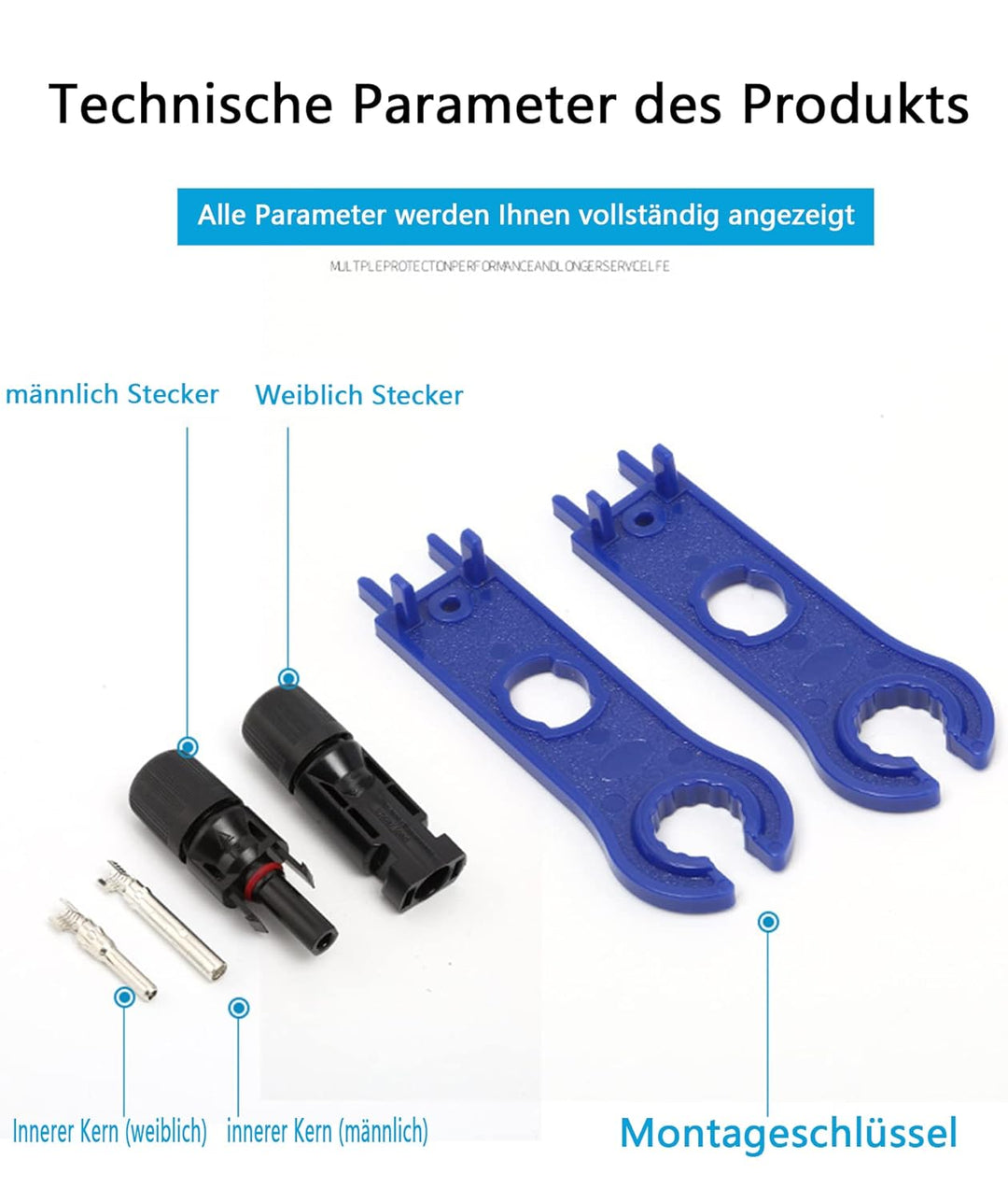 22-Paar Solarstecker + Solar Crimpzange,2.5/4/6mm² Männlich/Weiblich photovoltaik solarpanel Stecker