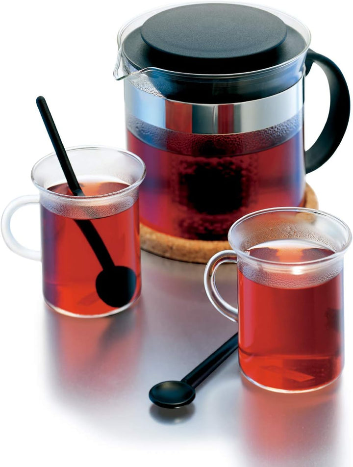 Bodum 1875-01 Teebereiter bistroNouveau (Kunststoff Teesieb, Hitzebeständiges Glas, 1,0 liters) schw