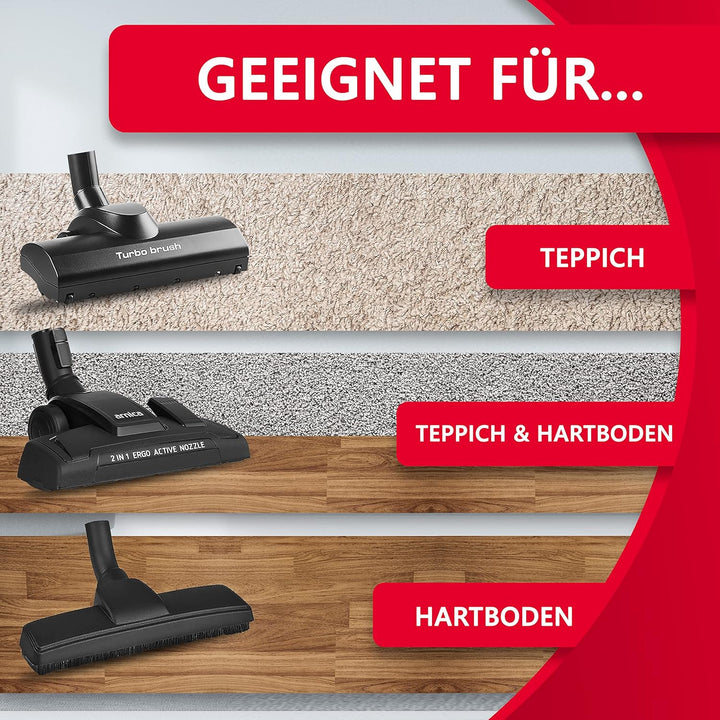 arnica - Staubsauger beutellos 750 Watt I 70dB I 5 Düsen Ideal für Tier-Haare I 3 Liter I HEPA 13 Fi