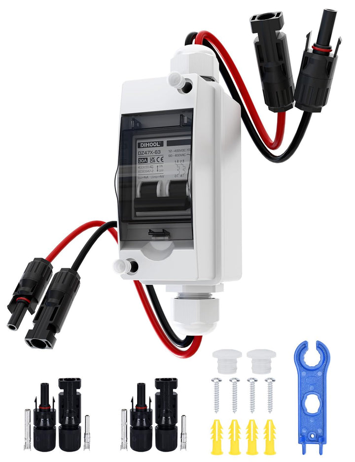 DIHOOL DC trennschalter PV anlage, Miniatur Leistungsschalter, DC12V-400V Sicherungsautomat 1 String