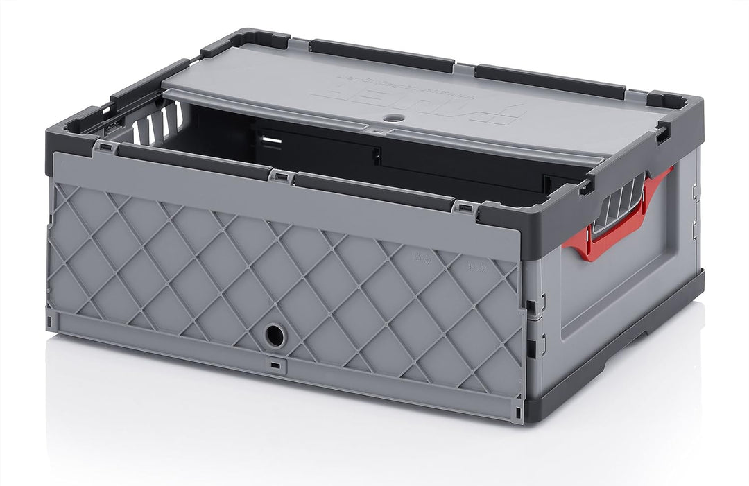 Auer Packaging 5x Faltbox 60 x 40 x 22 mit Deckel klappbarer Eurobehälter Lagerbox 60x40x22 Transpor