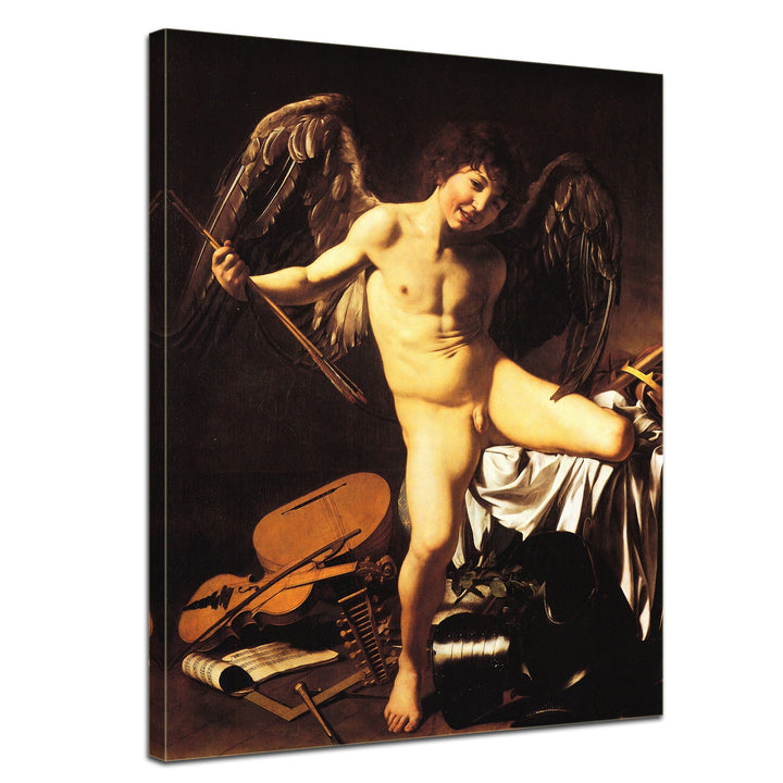 Bilderdepot24 Bild auf Leinwand | Caravaggio Amor als Sieger in 60x80 cm als Wandbild | Wand-deko De