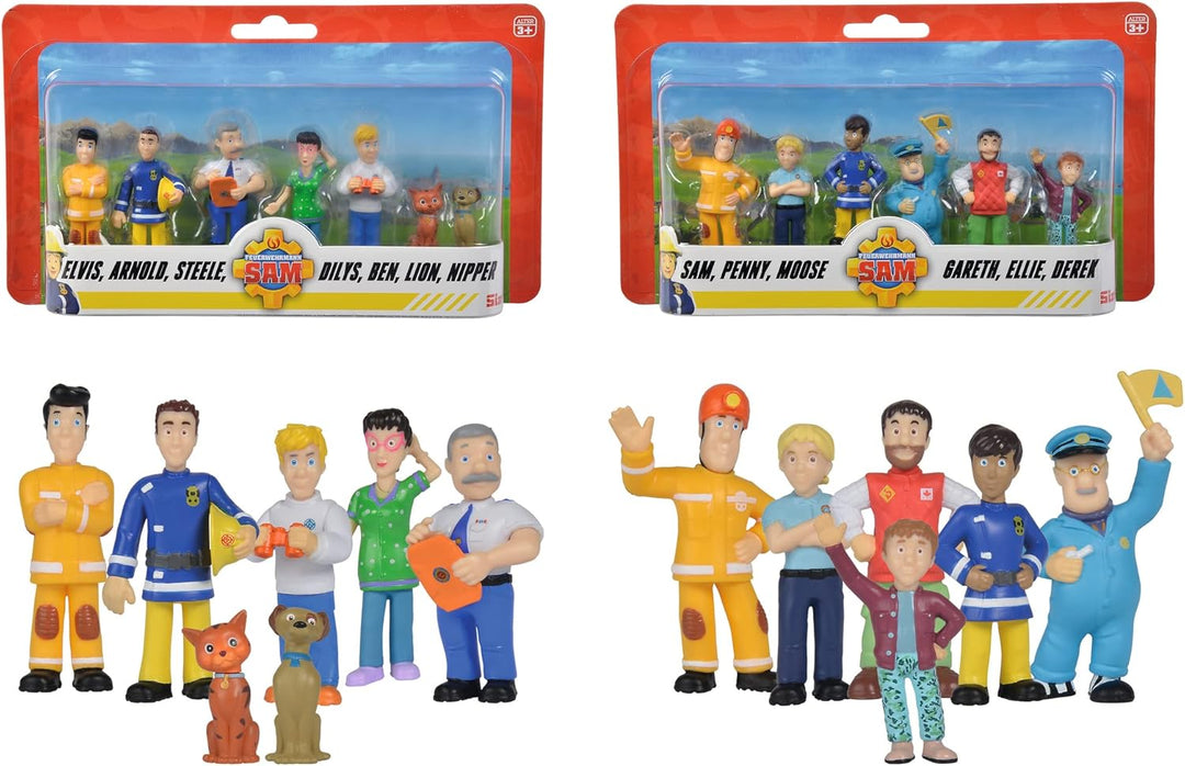 Simba 109252538 - Feuerwehrmann Sam Figuren Set, 6 Stück, 2-Fach Sortiert, es Wird nur eine Version