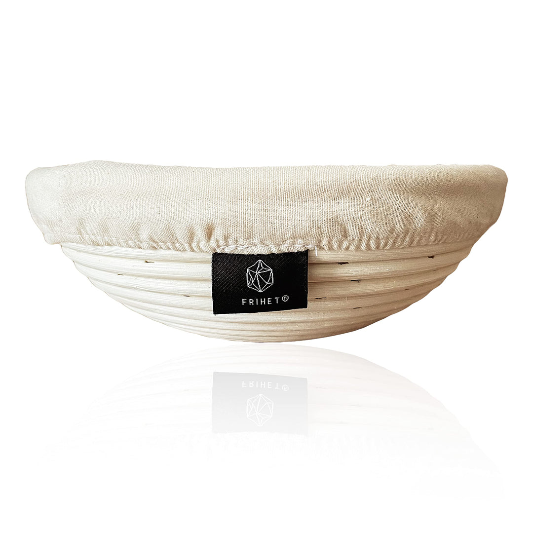 Gärkorb zum Brotbacken Brotbackform Gärkorb aus Rattan/Peddigrohr - rund 25cm (ca. 1kg Brotteig) run