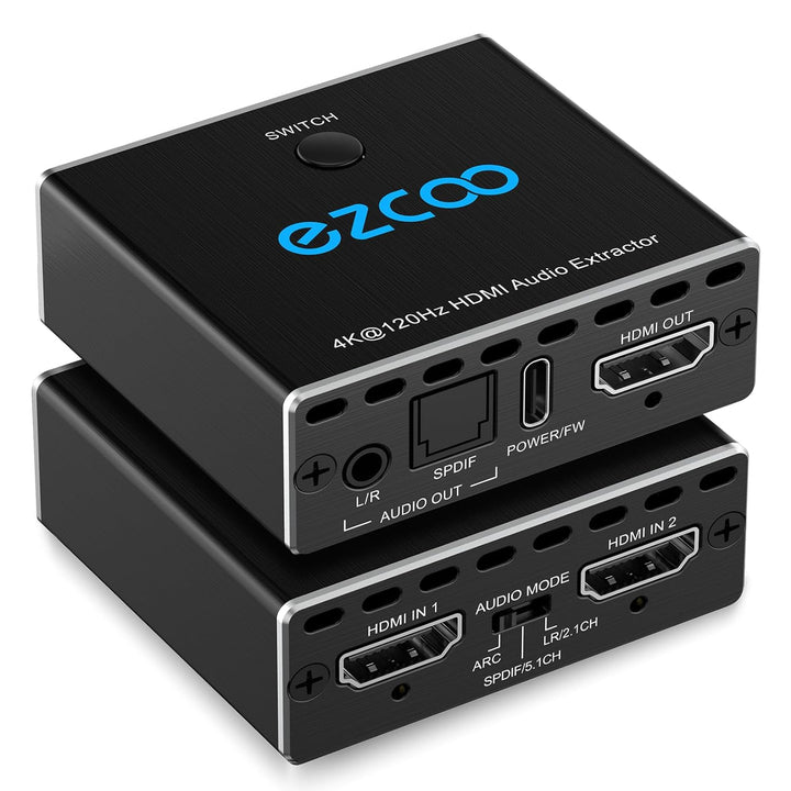 4K 120Hz HDMI 2.1 Audio Extractor 2X1 VRR ALLM HDCP2.3 HDR10 ARC CEC Audio Extractor Schalter 2 IN 1