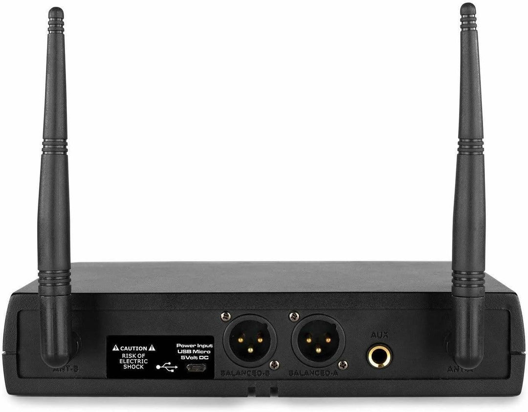 Vonyx WM62 2 kabellose Mikrofone und Empfänger - 16 UHF-Kanäle | 2 Handmikrofone, 16 UHF-Kanäle, IR-