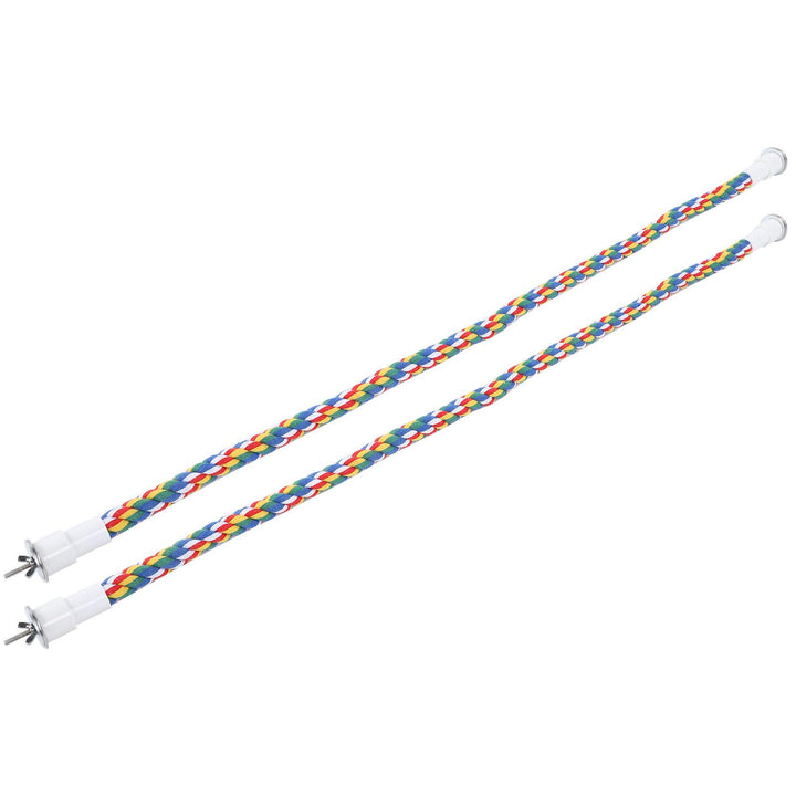2Pcs Birds Cotton Rope Bunt gefärbte Bird Rope Barsche Handgefertigte Kauspielzeug Papagei Schaukeln