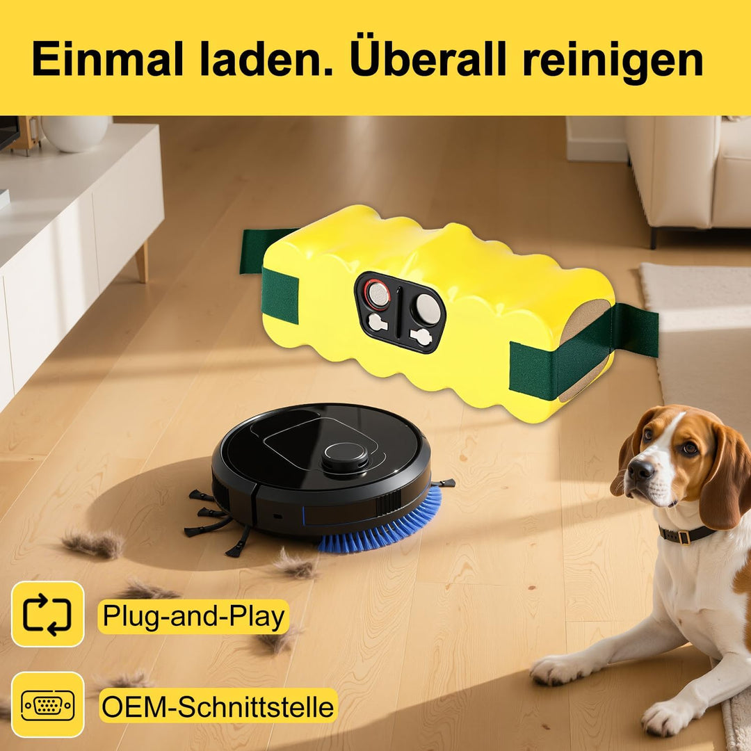 ZEYXINH Ersatzakku für iRobot Roomba, 14.4V 4500mAh NI-Mh Akku für iRobot Roomba 500 600 700 800 Ser