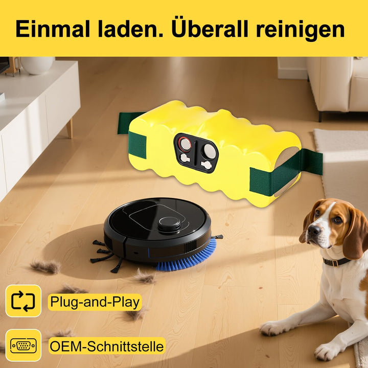 ZEYXINH Ersatzakku für iRobot Roomba, 14.4V 4500mAh NI-Mh Akku für iRobot Roomba 500 600 700 800 Ser