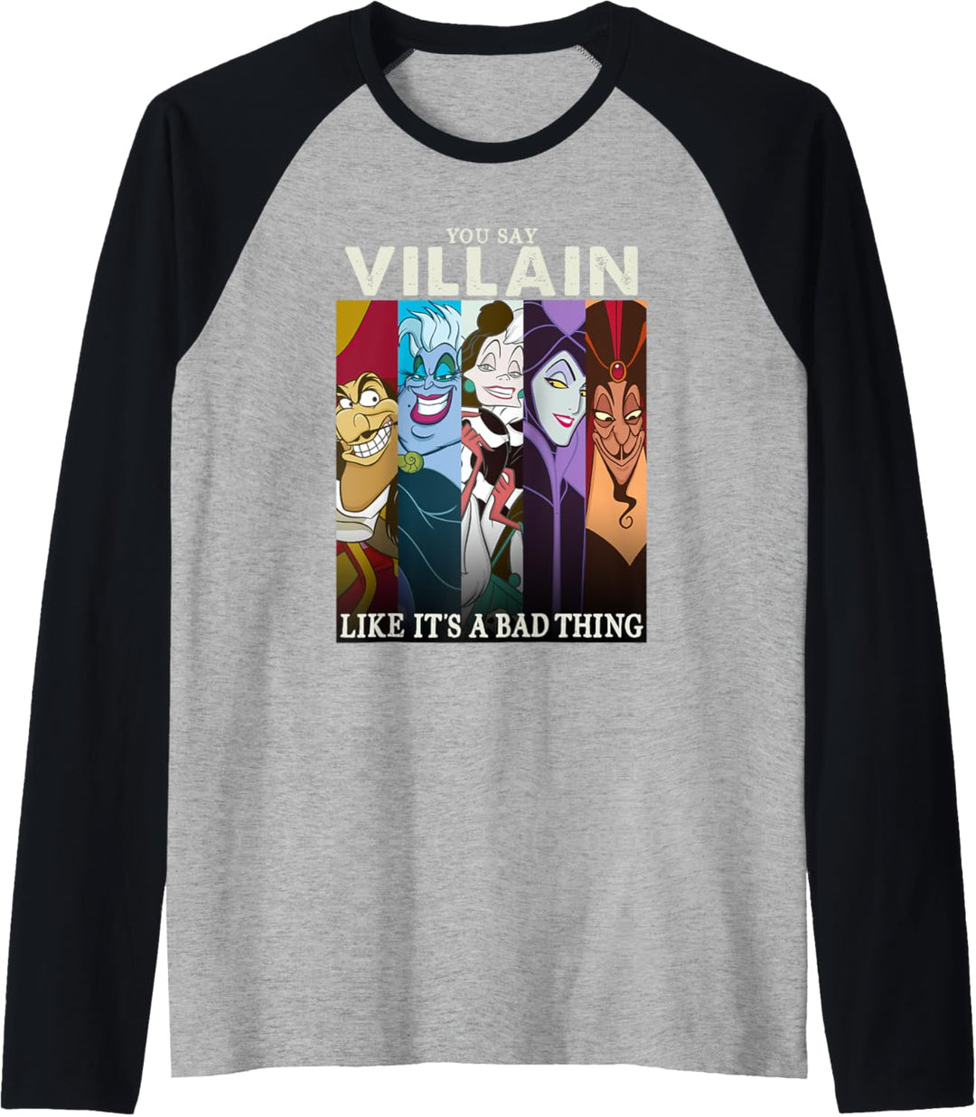 Disney Villains Colorful Group Shot Humor Raglan