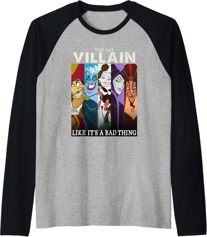 Disney Villains Colorful Group Shot Humor Raglan