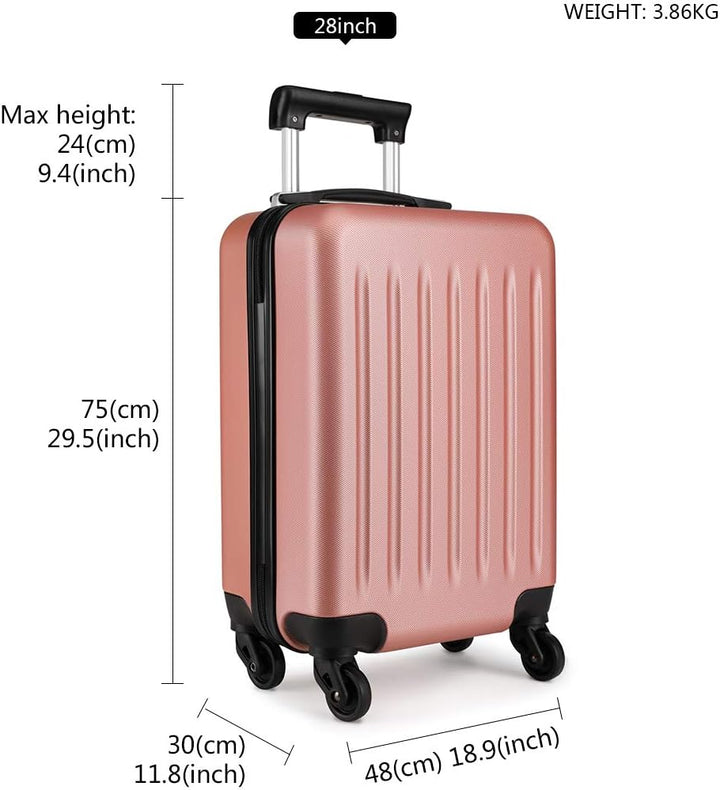 KONO Koffer Reisekoffer Gross Trolley Hartschale ABS Gepäck 4 Rollen Spinner Rollenkoffer (Nude, Gro