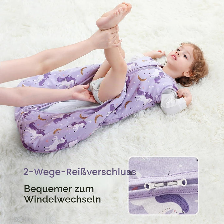 Yoofoss Schlafsack Baby Winter 2.5 Tog - 78cm/6-12 Monate Winterschlafsack Baumwolle Warm Babyschlaf