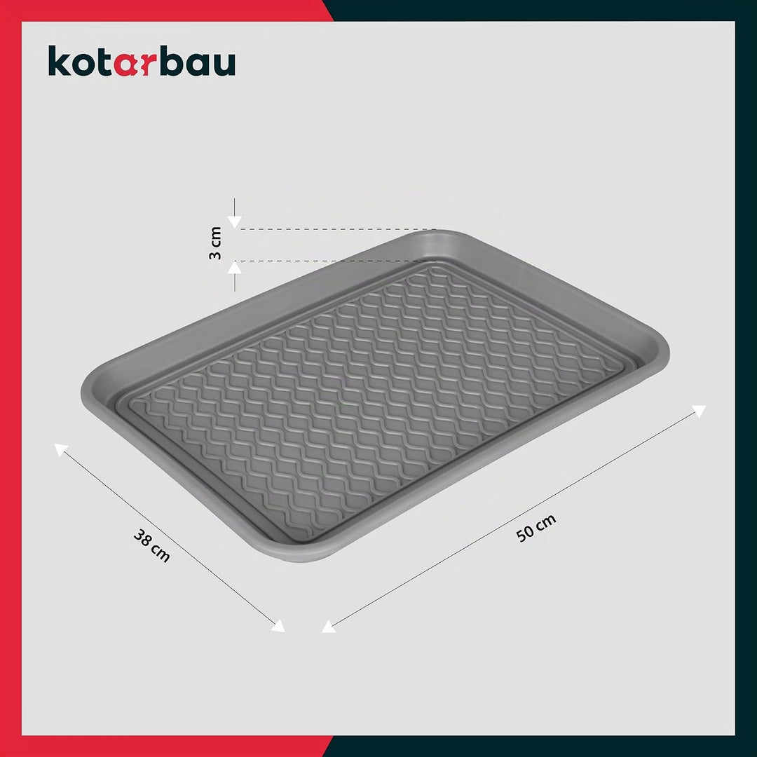 KOTARBAU® Schuhabtropfschale - 38 x 50 cm - Abtropfmatte für nasse Schuhe - Schuhablage für Herbst &amp;