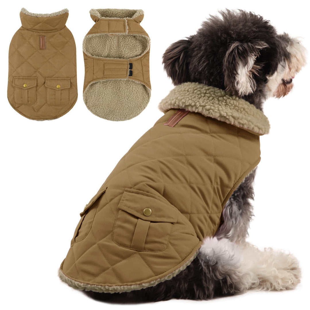 Queenmore Hundejacke Mittelgrosse Hunde Hundemantel Winter Warme Wintermantel Hund Wasserdicht Quilt