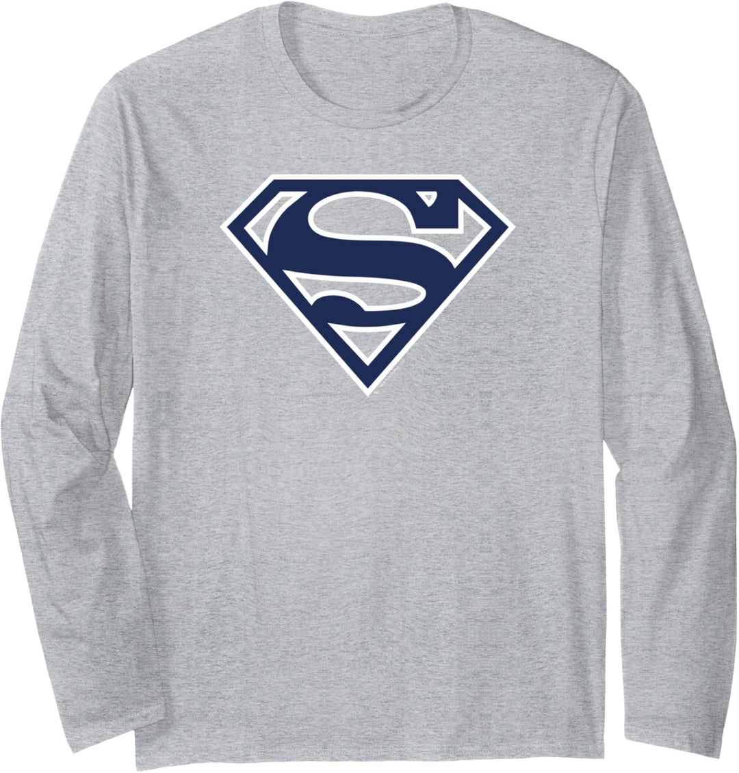 Superman Navy & White Shield Langarmshirt