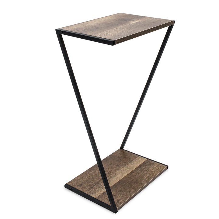 Spetebo Holz Pflanzenständer mit Metall Gestell - 50 x 29 cm - Tisch klein zum Zustellen und Dekorie