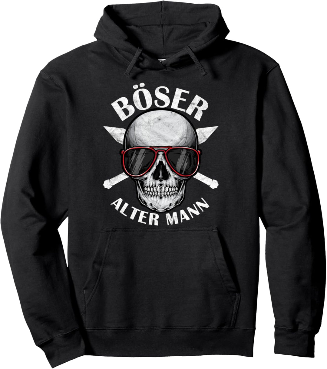 Böser Alter Mann Lustiges Geschenk Totenkopf Skull Papa Pullover Hoodie