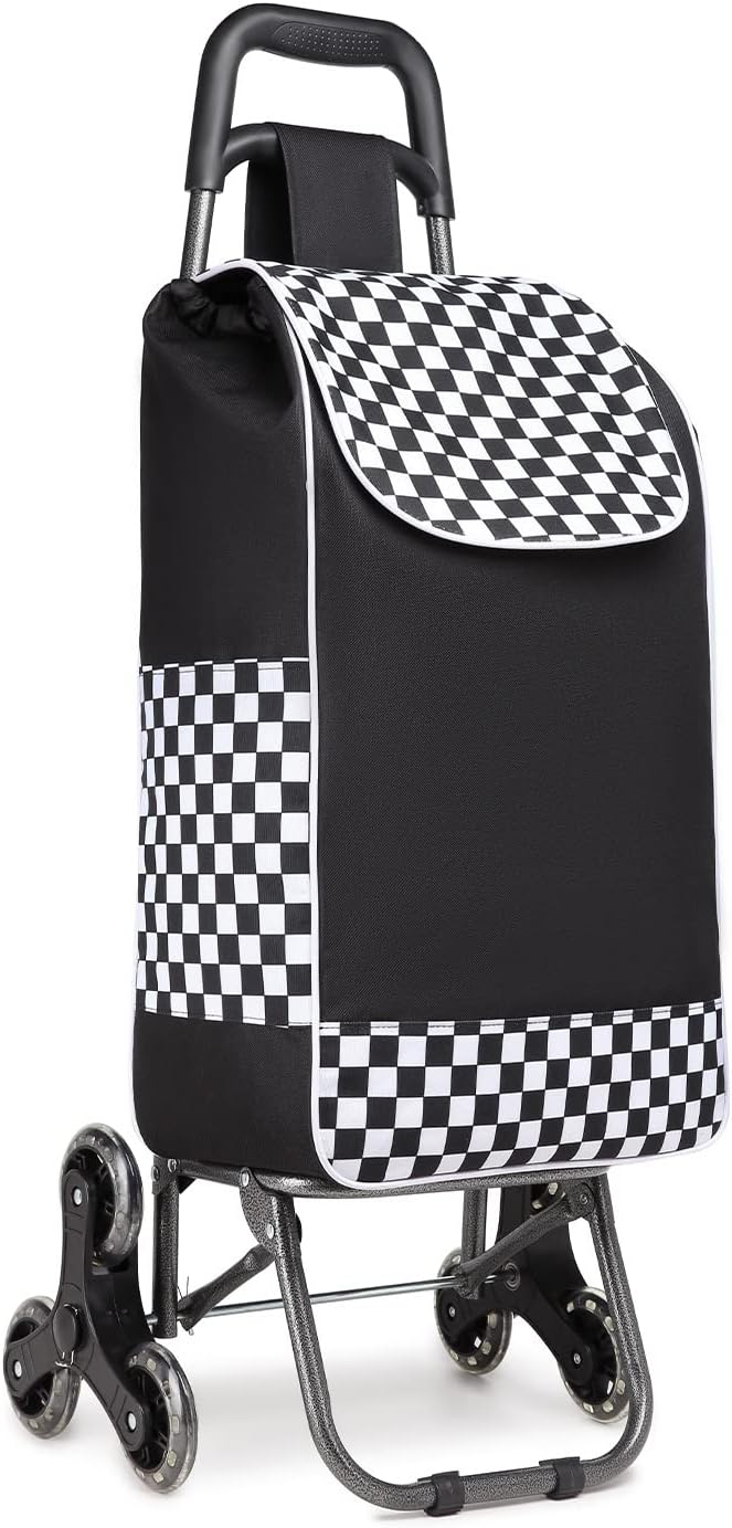 Kono Einkaufstrolley Einkaufswagen Stabiler Trolley Einkaufstrolley Klappbar 2 in 1 Abnehmbar Tasche