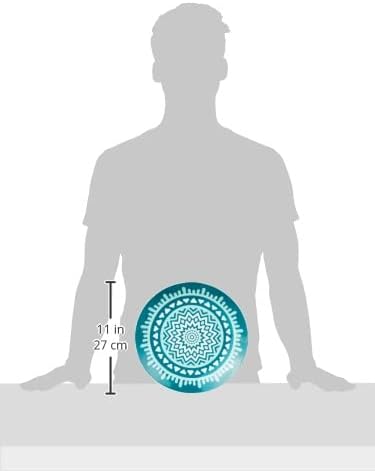 Excelsa Mandala Tellerservice 18 Stück, Porzellan, Hellblau/Grau