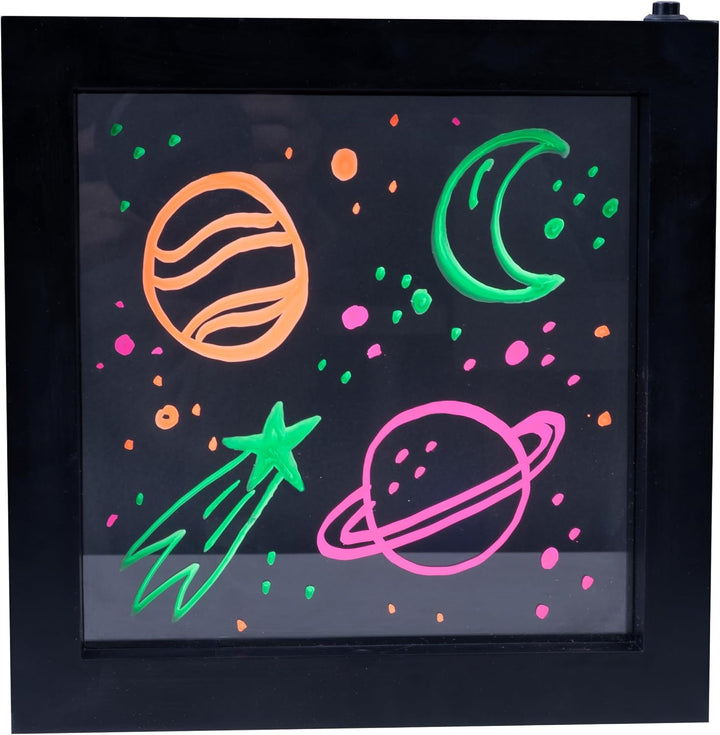 WONDEE Transparente Tafel, LED, Neon, leuchtend, auf Glas, Tafel, Magische Notizen und Nachrichten,