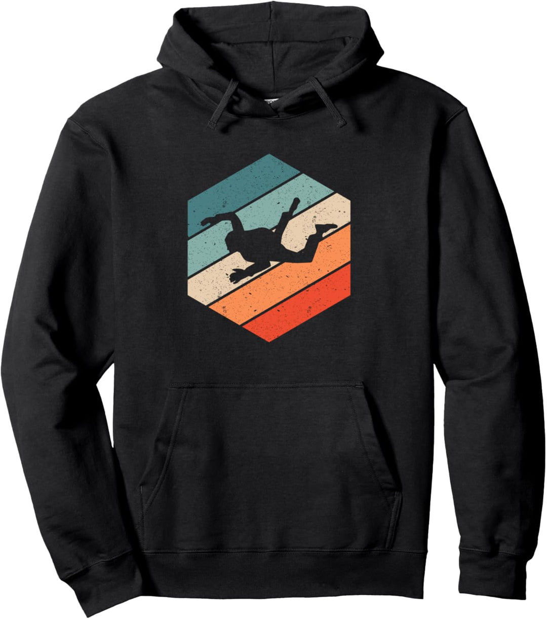 Retro Vintage Skydiver Fallschirm Silhouette Geschenk Pullover Hoodie