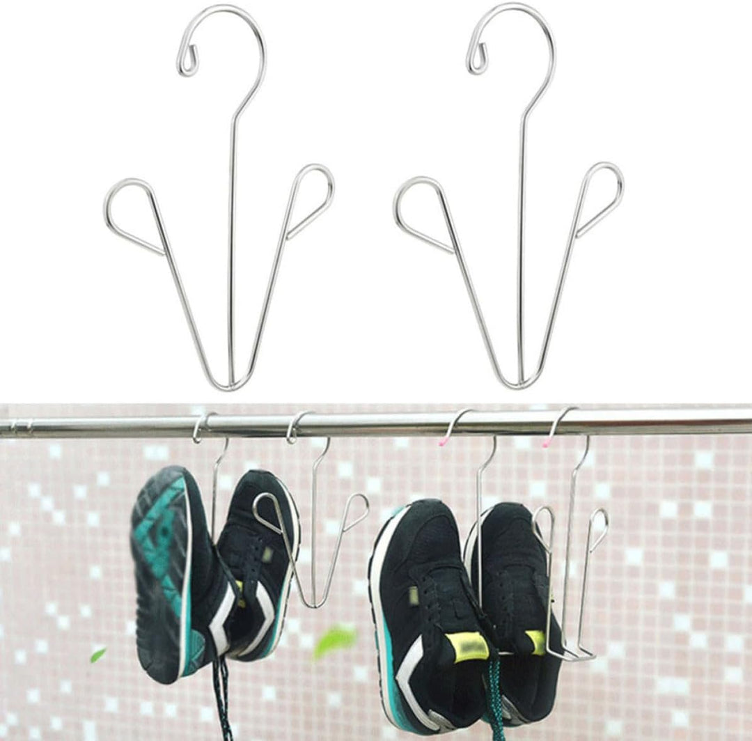Toddmomy Schuhtrockner zum Aufhängen 4 Stück aus Edelstahl in Silber Leichter Schuhständer Platzspar