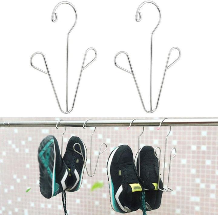 Toddmomy Schuhtrockner zum Aufhängen 4 Stück aus Edelstahl in Silber Leichter Schuhständer Platzspar