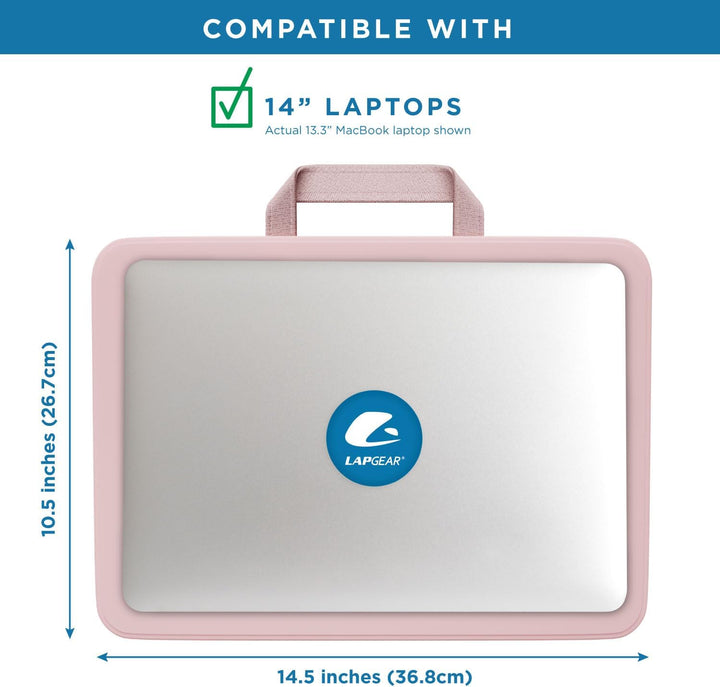 LAPGEAR Kompakter Schossschreibtisch – Rosenquarz – passend für Laptops bis zu 38,1 cm (15 Zoll) – S