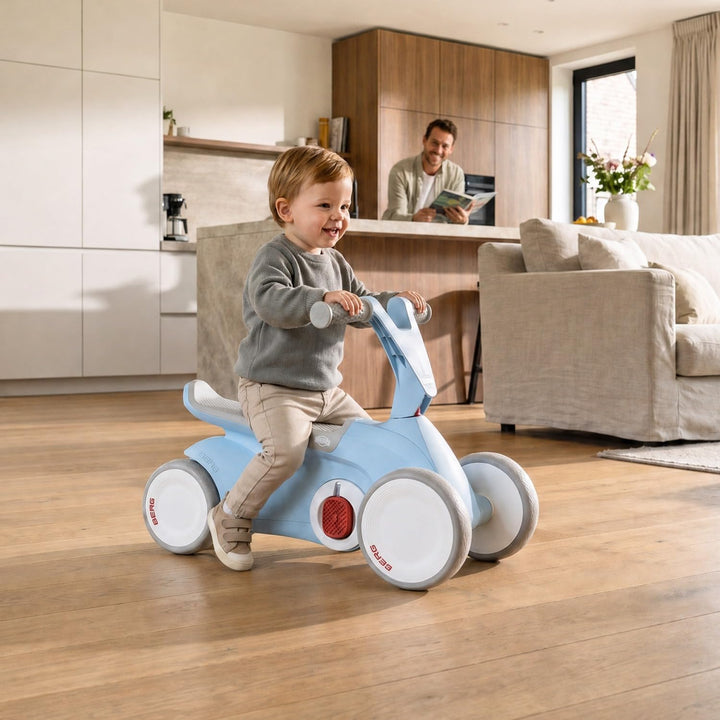 BERG GO2 2in1 Rutschauto Blau | Kinderrutscher &amp; Laufrad ab 1 Jahr | Kinderauto mit ausklappbaren Pe