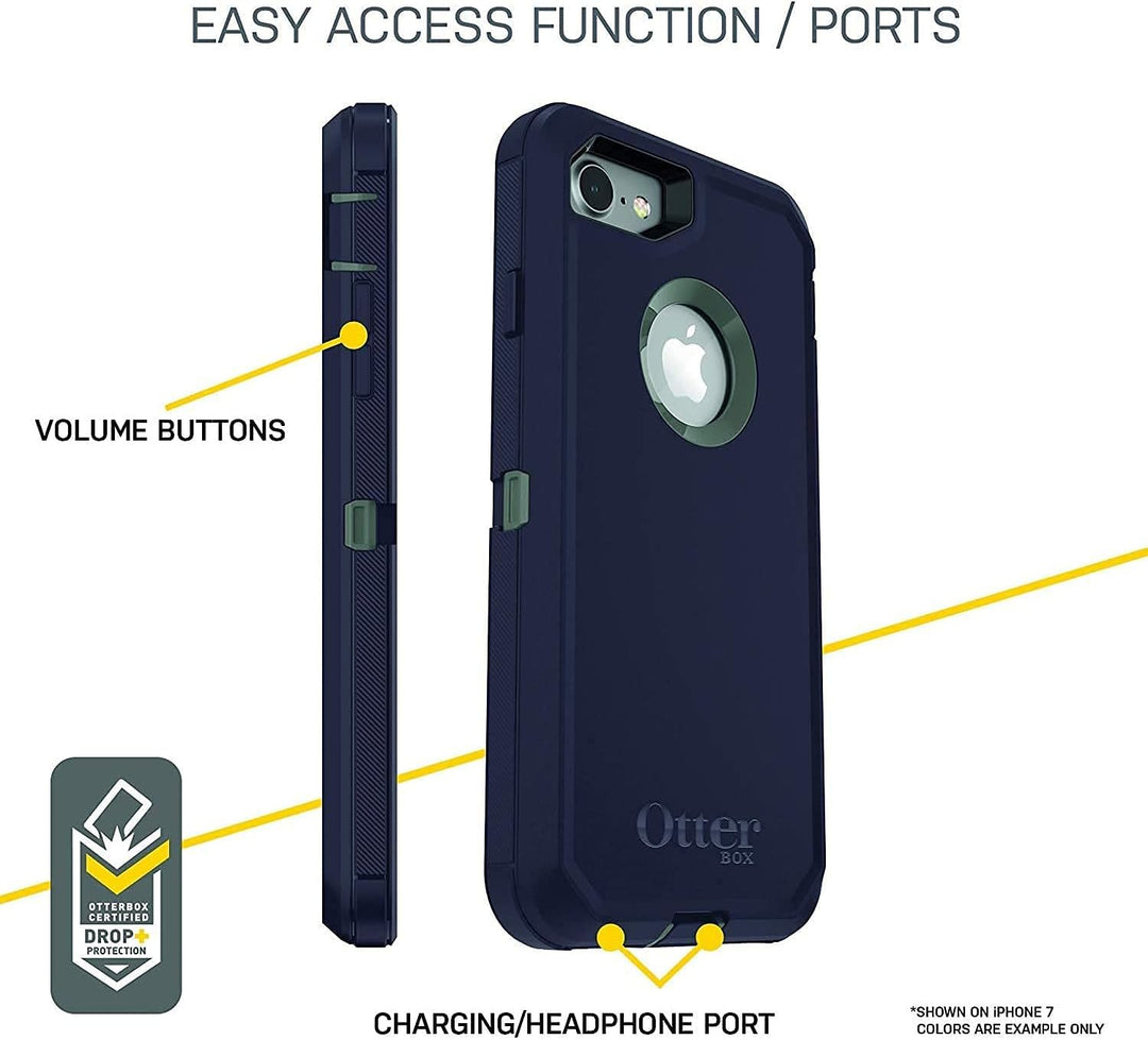OtterBox Defender Schutzhülle für iPhone 8/7 (Nicht Plus), Schwarz, Marathoner (Cowabunga Blue/Gunme