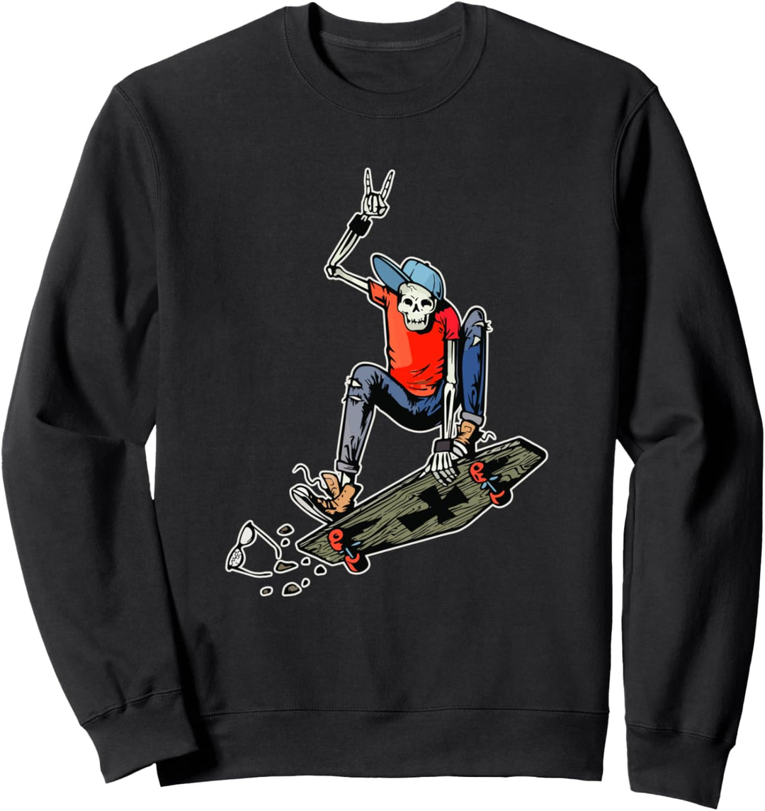 Skateboarding Skelett Skater Skateboard Halloween Sweatshirt