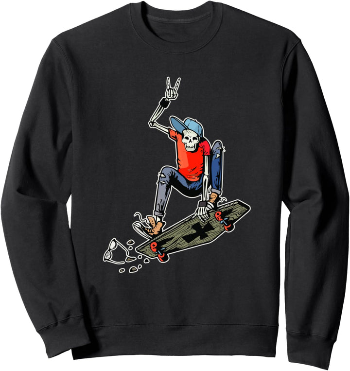 Skateboarding Skelett Skater Skateboard Halloween Sweatshirt