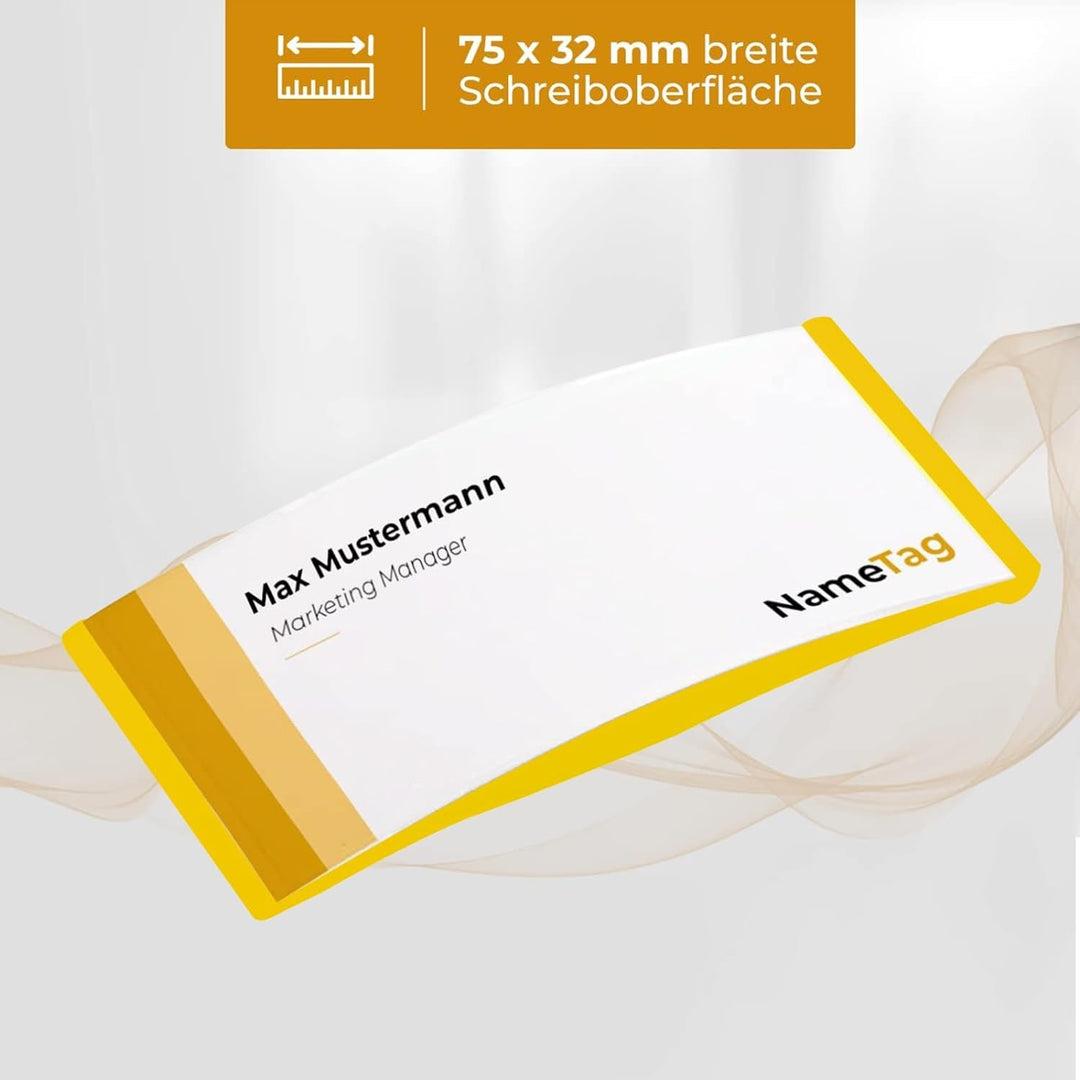 Ironix Namensschilder mit Doppelmagnet, Namensetiketten für Kleidung 75x32mm, Namensschilder Magnet
