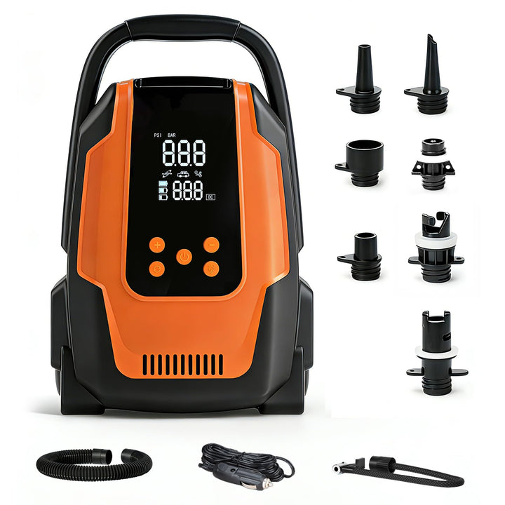 SUP Pumpe Elektrisch, 50PSI 3in1 Elektrische SUP Luftpumpe 12V DC Autoanschluss mit Inflation Auto-O