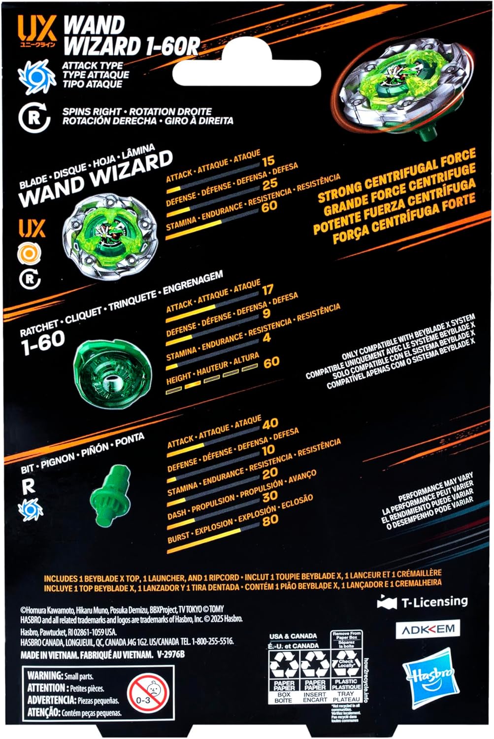 Beyblade X Starter Pack – HSG1538 – Kreisel + Launcher Green Wand Wizard