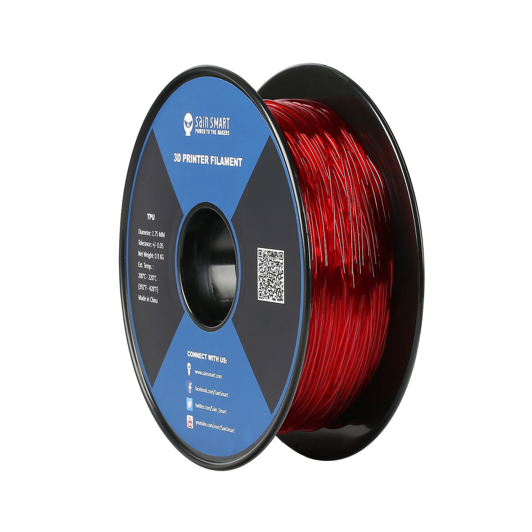 SainSmart TPU 3D-Drucker Filament, 1,75 mm, 0,8 kg, Rot, rot