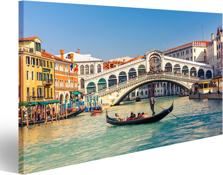 islandburner, Bild auf Leinwand Gondelbahn an der Rialto-Brücke in Venedig, Italien Wandbild Poster