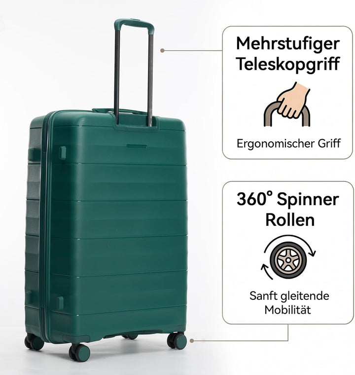 Mariner Koffer Set S+L - Recycelbare PP-Hartschale, vielseitig & robust, leise Doppelrollen, charakt